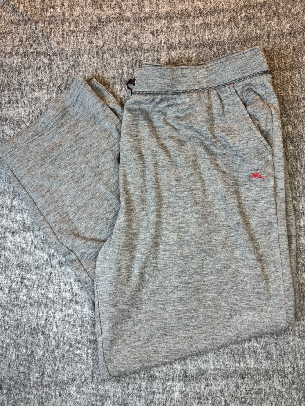 Mens Tommy Bahama Charcoal Gray Drawstring Lounge Sleepwear Logo Pants 2X/XXL
